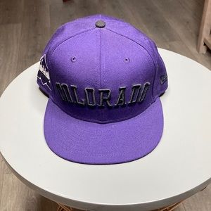 Purple and black New Era Colorado Rocky’s fitted hat sz 7 5/8
